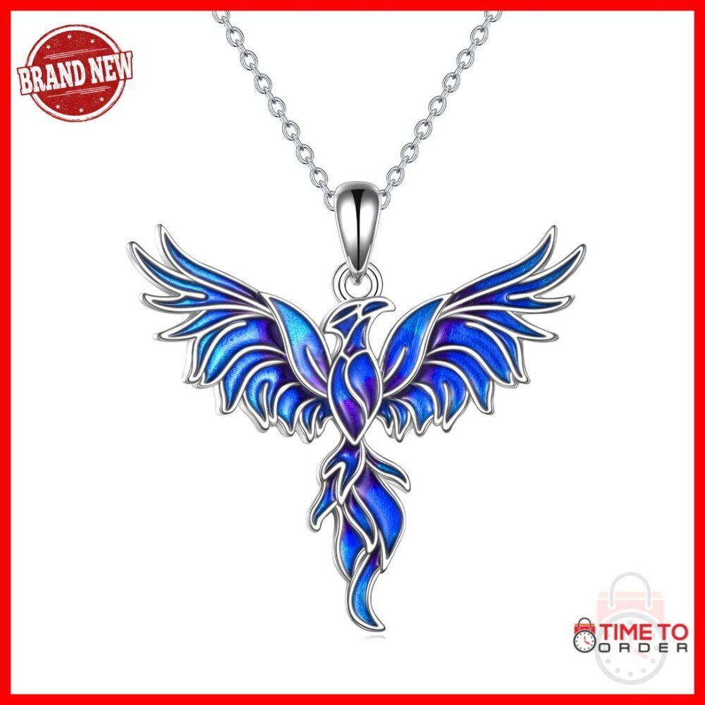 925 Sterling Silver Phoenix Pendant Necklace Modern Chain Jewelry Gift